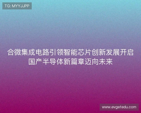 合微集成电路引领智能芯片创新发展开启国产半导体新篇章迈向未来 合微集成电路引领智能芯片创新发展开启国产半导体新篇章迈向未来